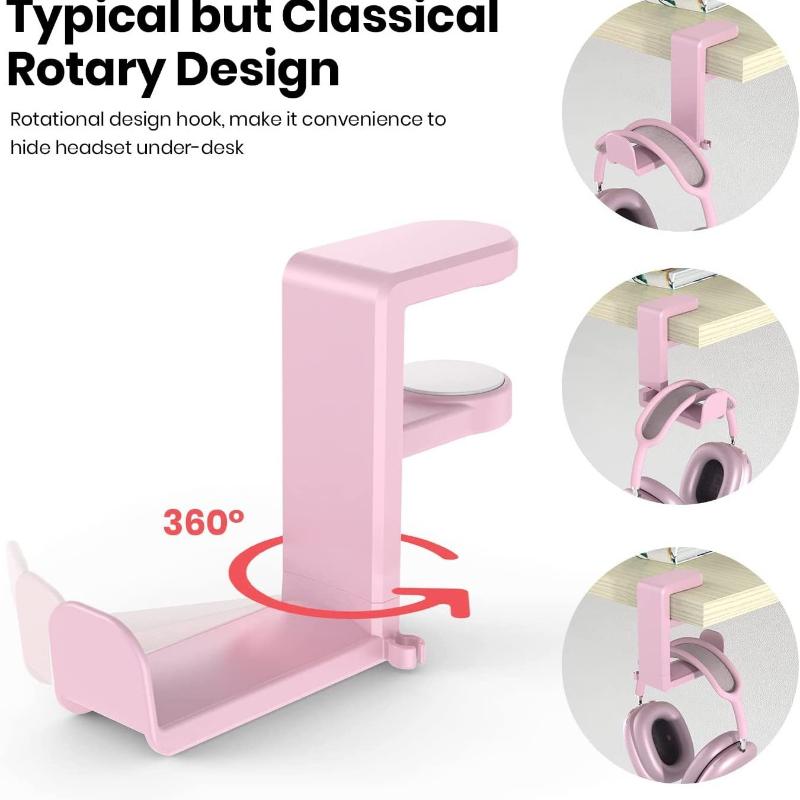 Headphone Parts - 1개입, 360도 회전 헤드폰 거치대, 펀칭