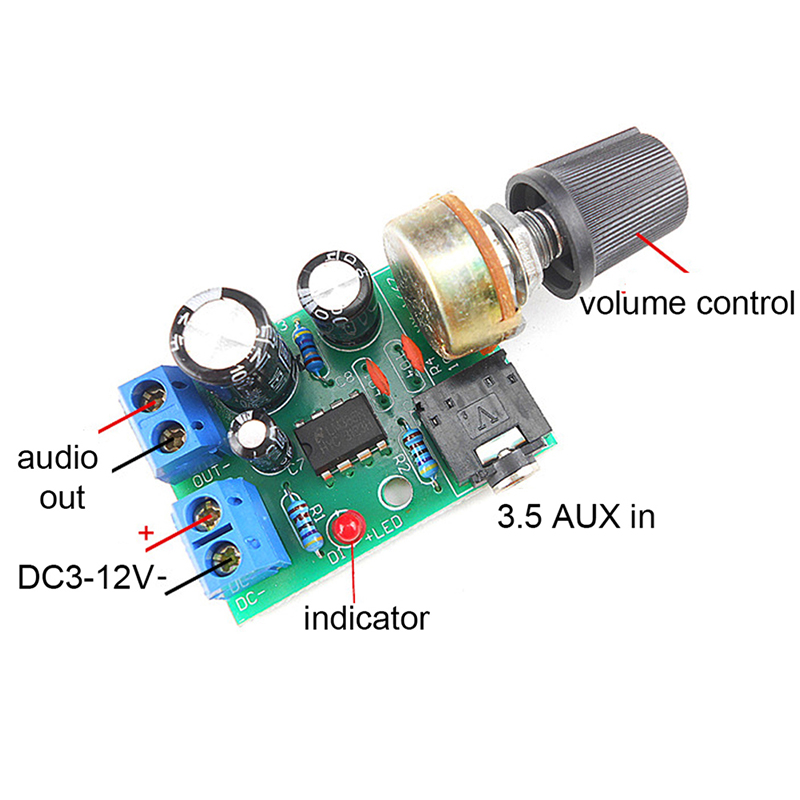 Volume Control Board - 【C】LM386 10W 오디오 증폭기 보드 모노