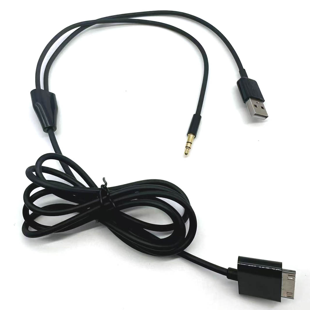 Audio Jumper Wire - 1개 30핀-3.5mm 차량용 AUX 오디오 USB